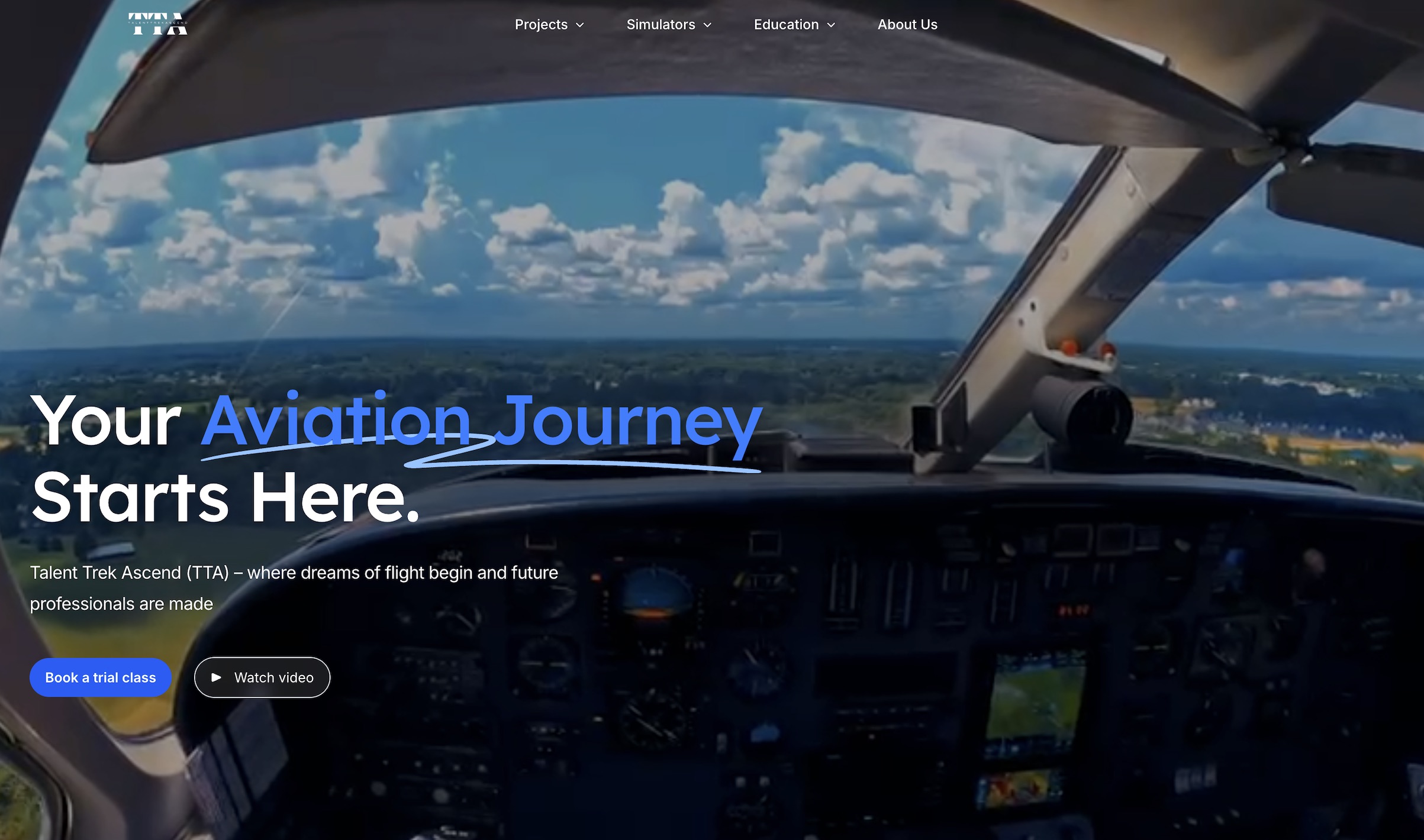 Website UI design example - TTA